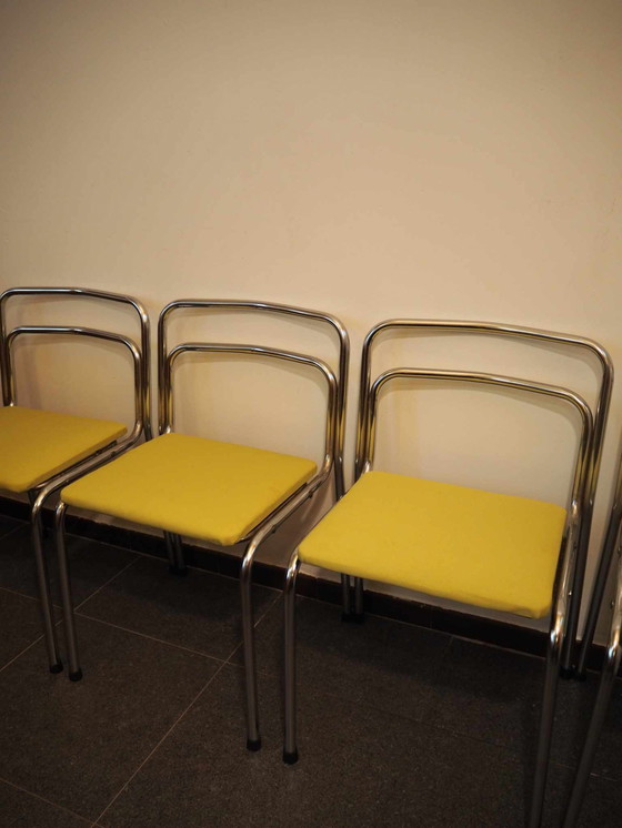 Image 1 of 4x Vintage Chroom Design Stoelen Orix 1970S
