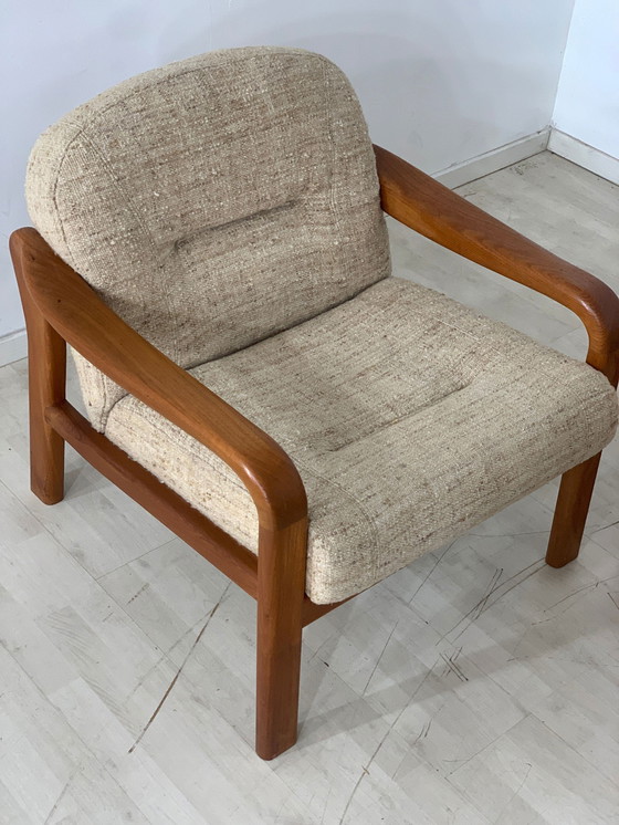 Image 1 of Deense teak bank bank fauteuil bankstel vintage