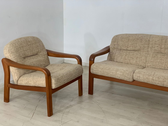 Image 1 of Deense teak bank bank fauteuil bankstel vintage