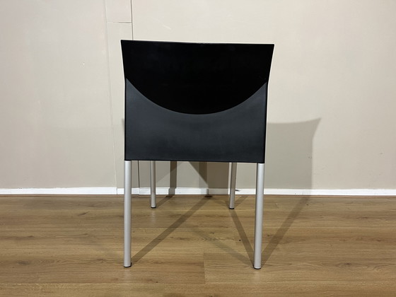 Image 1 of 4X Leolux Myto Eetkamerstoelen Zwart Kunststof Design