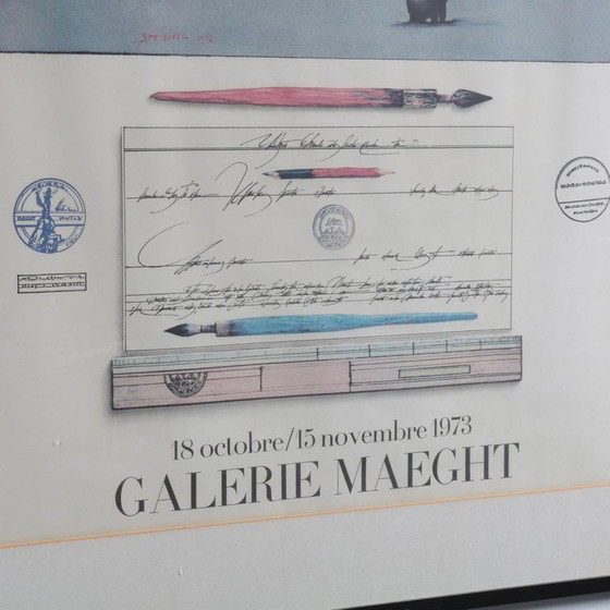 Image 1 of Steinberg Lithografie voor Galerie Maeght, Gedrukt door Mourlot in Parijs, 1973