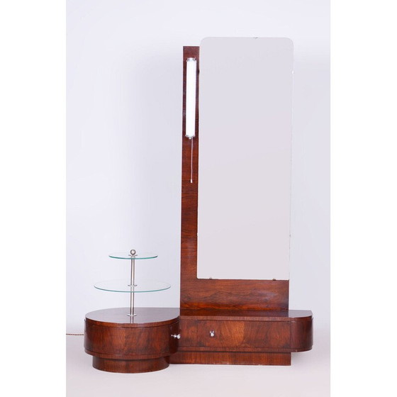 Image 1 of Vintage Art Deco walnoten kapspiegel door Jindřich Halabala voor UP Zavody, Tsjecho-Slowakije 1920