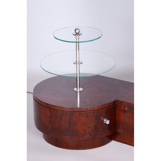 Image 1 of Vintage Art Deco walnoten kapspiegel door Jindřich Halabala voor UP Zavody, Tsjecho-Slowakije 1920