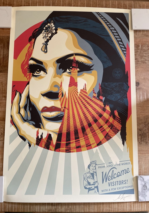 Shepard Fairey (Obey), Target Exceptions, ondertekend en gedateerd door kunstenaar