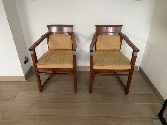 Image 1 of 2 Stuks Schuitema Art Deco Eetkamerstoelen Met Armleuning 