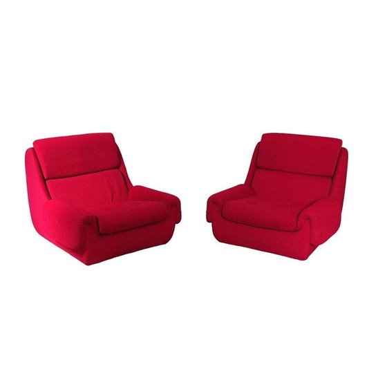 Image 1 of Paar oude schuimrubberen en polystyreen fauteuils voor Jitona, Tsjecho-Slowakije, 1970