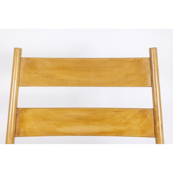 Image 1 of Paar vintage fauteuils in blond beukenhout en Tibetaans geitenleer, Frankrijk 1950