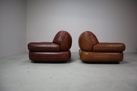 Image 1 of Sapporo Leather Armchairs By Mobil Girgi, Italy 1970'S