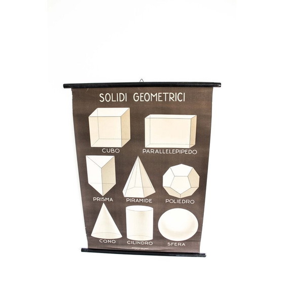 Image 1 of Vintage schilderij "Solidi Geometrici" van Antonio Vallardi, Italië jaren 1940