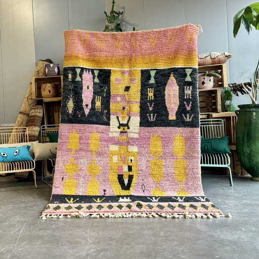 Modern Boho Marokkaans Boujad Wollen Vloerkleed