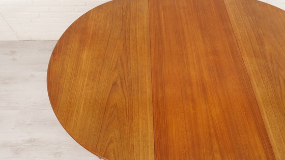 Image 1 of Vintage Ronde Eettafel | Teak | Uitschuifbaar | 110 Cm