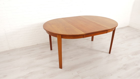 Image 1 of Vintage Ronde Eettafel | Teak | Uitschuifbaar | 110 Cm