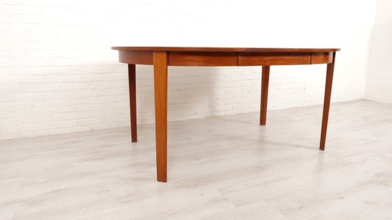 Image 1 of Vintage Ronde Eettafel | Teak | Uitschuifbaar | 110 Cm