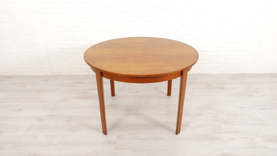 Image 1 of Vintage Ronde Eettafel | Teak | Uitschuifbaar | 110 Cm