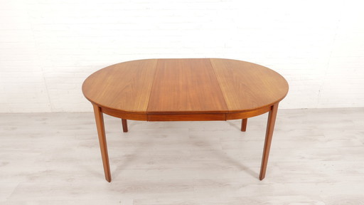 Vintage Ronde Eettafel | Teak | Uitschuifbaar | 110 Cm