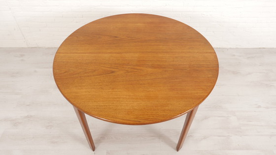 Image 1 of Vintage Ronde Eettafel | Teak | Uitschuifbaar | 110 Cm