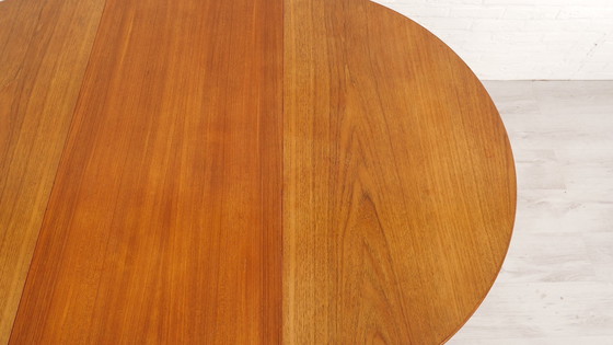 Image 1 of Vintage Ronde Eettafel | Teak | Uitschuifbaar | 110 Cm