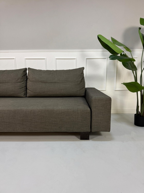 Image 1 of Signet design bank stof grijs bruin slaapfunctie