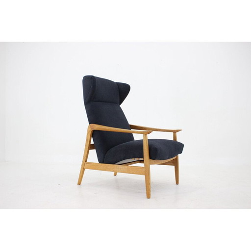 Vintage eikenhouten fauteuil, Tsjecho-Slowakije 1960
