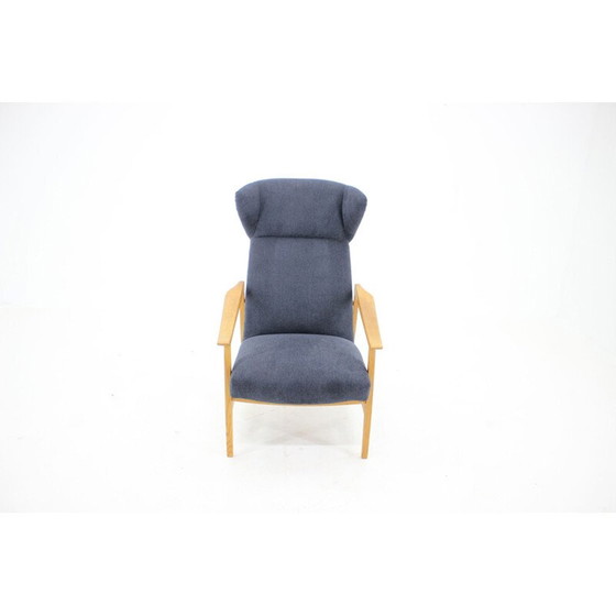 Image 1 of Vintage eikenhouten fauteuil, Tsjecho-Slowakije 1960