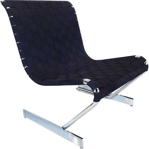 Vintage verchroomde sledestoel Scandinavisch