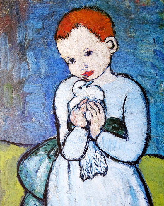 Image 1 of Picasso - Kind mit Taube 1901 - Achenbach Art Collection 1995 - offsetlitho