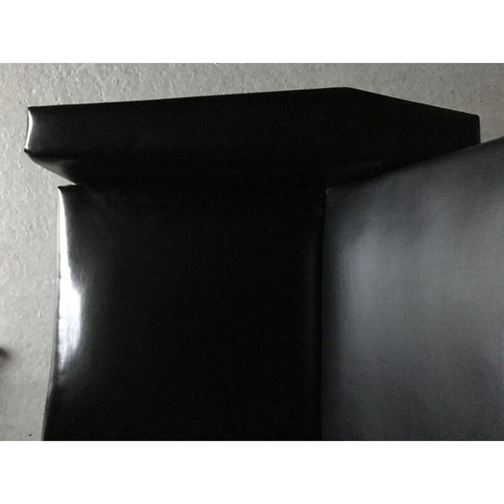 Image 1 of Vintage fauteuil in zwart kunstleer