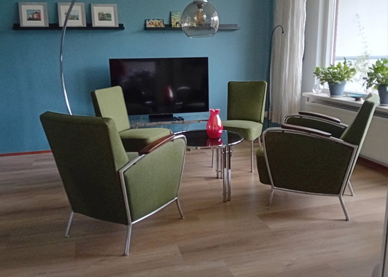 Image 1 of 2z Vintage Fauteuils + 2x Vintage Stoelen