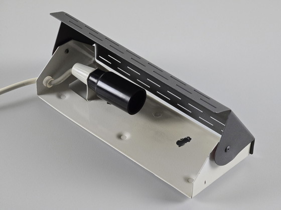 Image 1 of Mid Century Modern - Vintage 1980S G&G Gérard Gossé Grijs Metalen Verstelbare Flip-Open Wandlamp