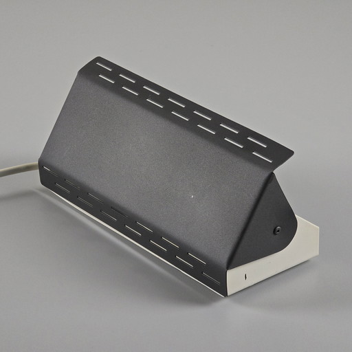 Mid Century Modern - Vintage 1980S G&G Gérard Gossé Grijs Metalen Verstelbare Flip-Open Wandlamp