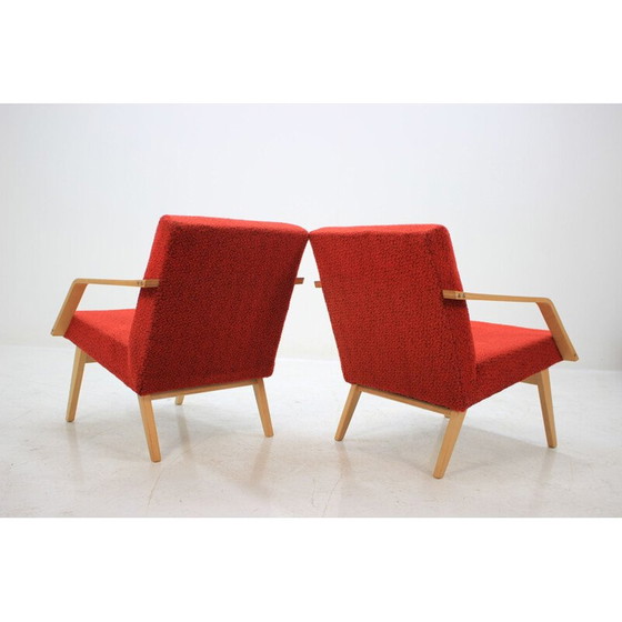 Image 1 of 2 vintage Tsjecho-Slowaakse fauteuils in gebogen hout, 1958