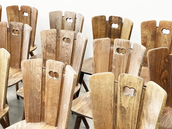 Image 1 of Xl partij brutalistische eetkamerstoelen