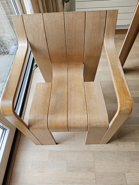 Image 1 of Gijs Bakker Voor Castelijn Stripstoel  Met Bijbehorende Tafel