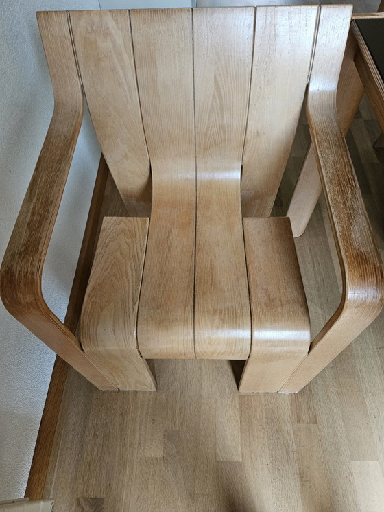 Image 1 of Gijs Bakker Voor Castelijn Stripstoel  Met Bijbehorende Tafel