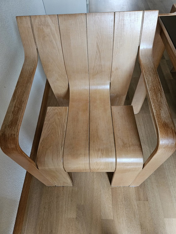 Image 1 of Gijs Bakker Voor Castelijn Stripstoel  Met Bijbehorende Tafel