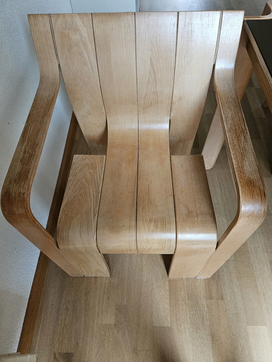 Image 1 of Gijs Bakker Voor Castelijn Stripstoel  Met Bijbehorende Tafel