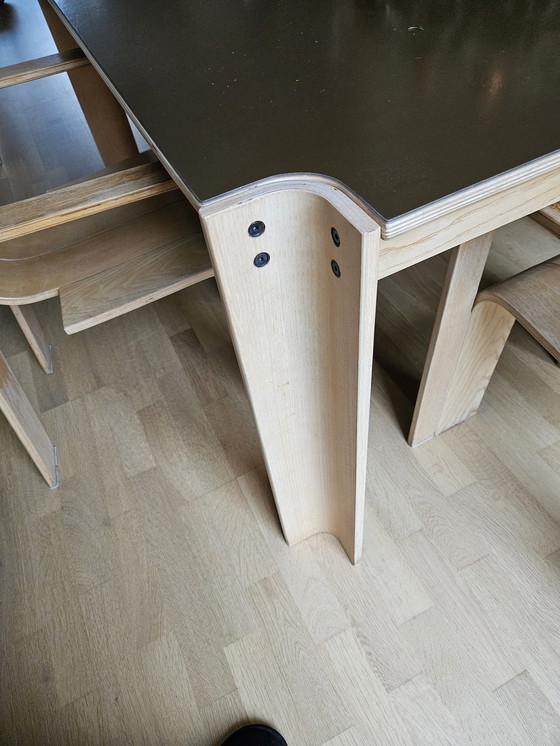 Image 1 of Gijs Bakker Voor Castelijn Stripstoel  Met Bijbehorende Tafel