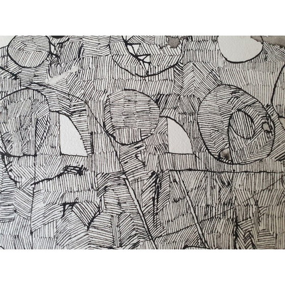 Image 1 of Oost-Indische inkt op vintage papier n 533 Jérémie Iordanoff, 2009