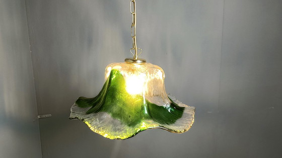 Image 1 of Vintage glazen hanglamp