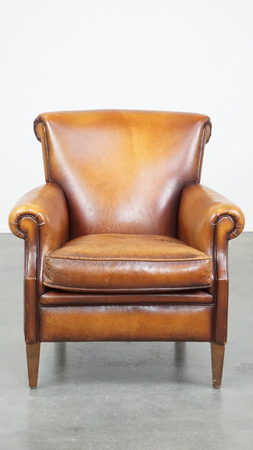 Vintage Schapenleren Armchair