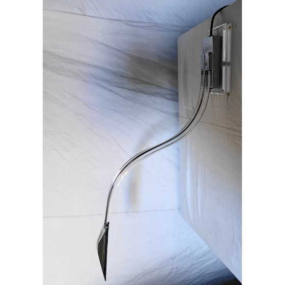 Image 1 of Vintage Cobra lamp van plexiglas en verchroomd metaal, 1980