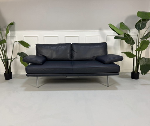 Walter Knoll Living Platform Sofa Leer Donkerblauw Designer