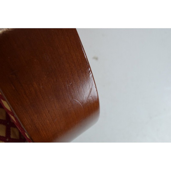 Image 1 of Vintage fauteuil in stof en hout, Tsjecho-Slowakije 1980