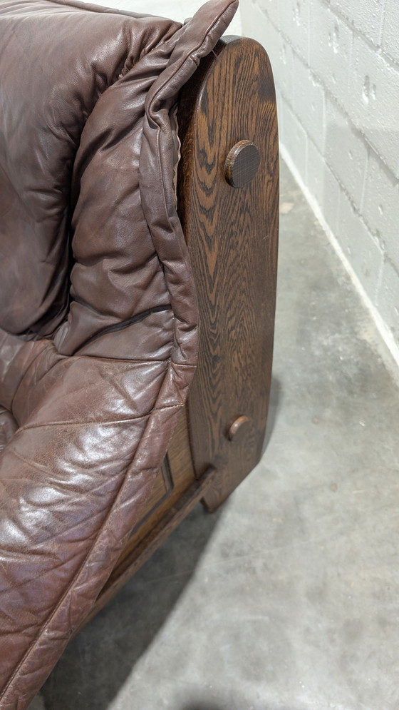 Image 1 of 2 Brutalist Zetels Oak & Lether 