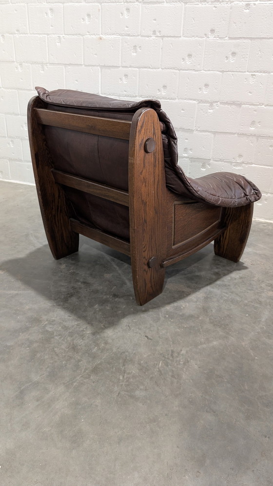 Image 1 of 2 Brutalist Zetels Oak & Lether 