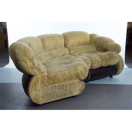 Image 1 of Vintage Space Age kunstleren woonkamer set door Adriano Piazzesi, Italië 1970