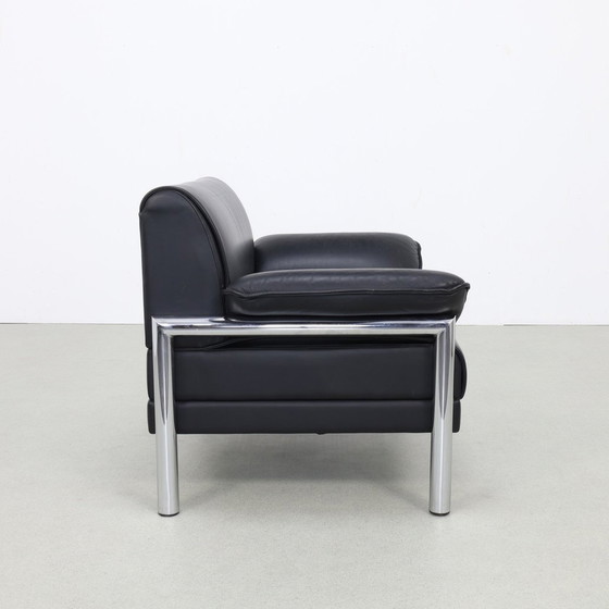 Image 1 of Postmoderne Fauteuil In Chroom En Leer, Jaren 80