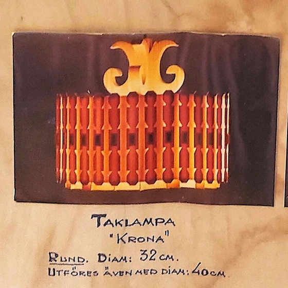 Image 1 of Scandinavische hanglamp model "Krona" grenen, 1960