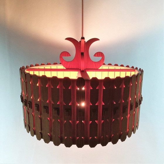 Image 1 of Scandinavische hanglamp model "Krona" grenen, 1960