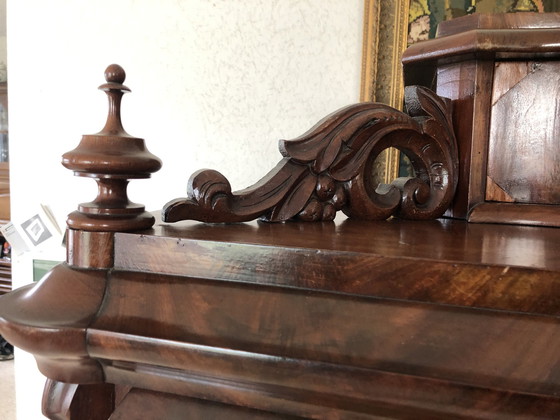 Image 1 of Biedermeier Secretaire - Bureau Antiek, Notenhout